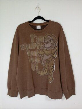 Vintage Disney Store Brown Grumpy Sweatshirt XXL Crewneck Mens
